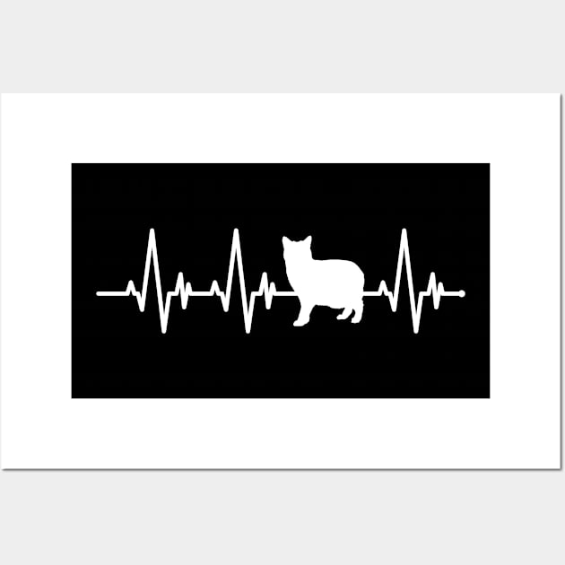 Manx Cat Heartbeat Love Owner Gift Wall Art by BlueTodyArt